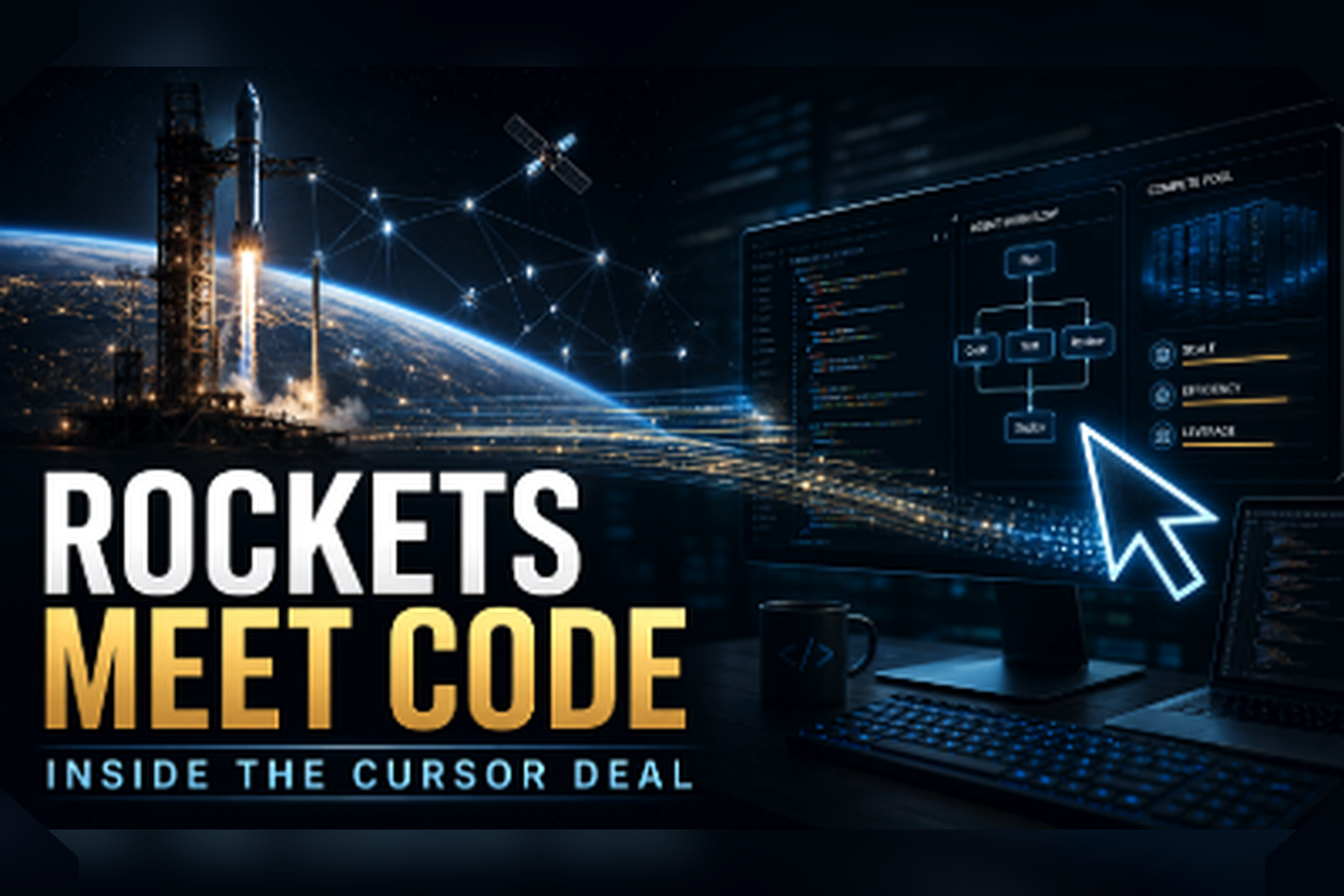 AI Shift News thumbnail reading Rockets Meet Code inside the Cursor deal