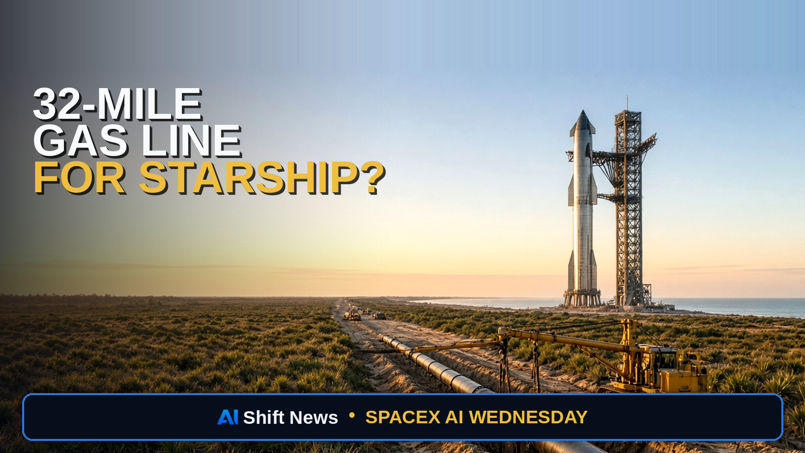AI Shift News thumbnail for SpaceX 32-Mile Florida Gas Pipeline Plan for Rocket Fuel