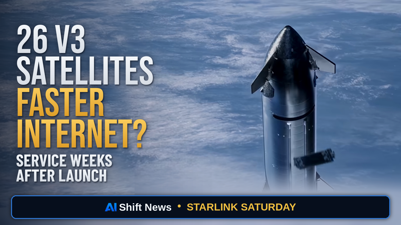 AI Shift News thumbnail for Starlink V3 vs V2 Mini: What Starship Flight 14 Changes