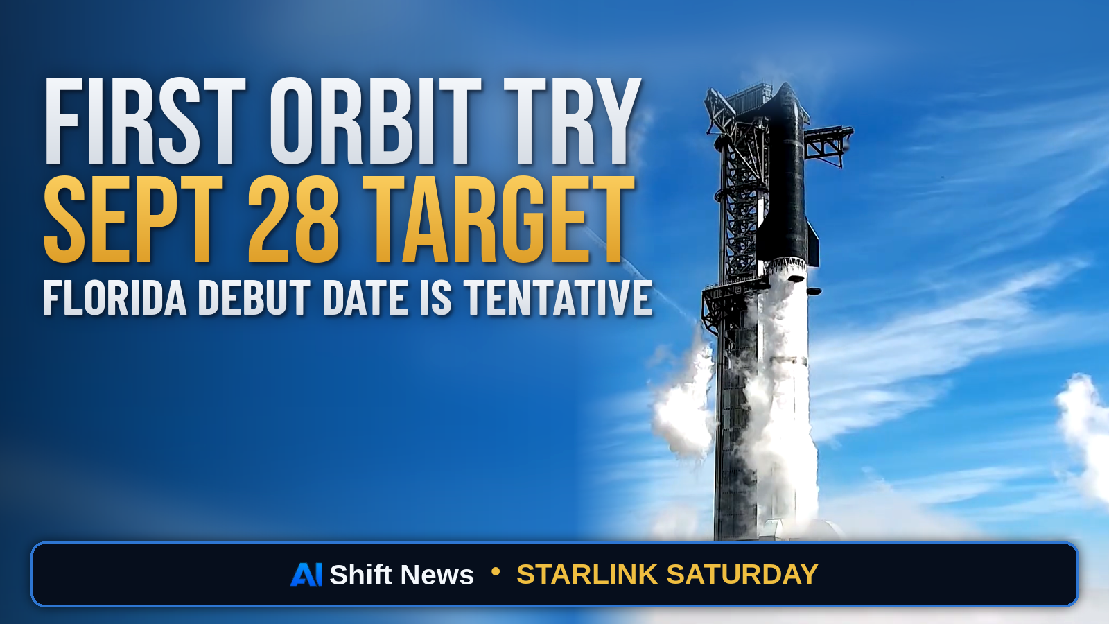 AI Shift News thumbnail for Starship Flight 14 Awaits FAA License After Rehearsal